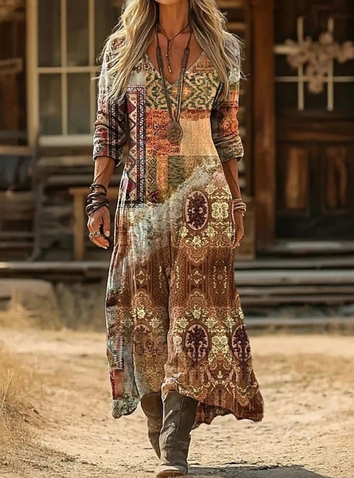 casual boho summer dresses UPPADA Women's Summer Maxi Dress Casual Boho Sleeveless Spaghetti Strap Smocked Tiered Long Beach Sundresses Bohemian A Line Flowy Dresses Off Shoulder Smocked Lace Trim Dress Brown,XXXL