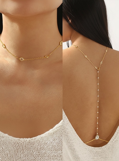 body chain for backless dress Gold Body Chain Necklace for Backless Dress