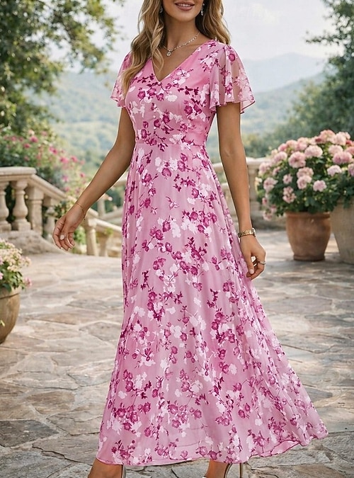 light pink tea party dress A-line Satin Pink Tea-Length Bridesmaid Dress with Bow Sash loveangeldress