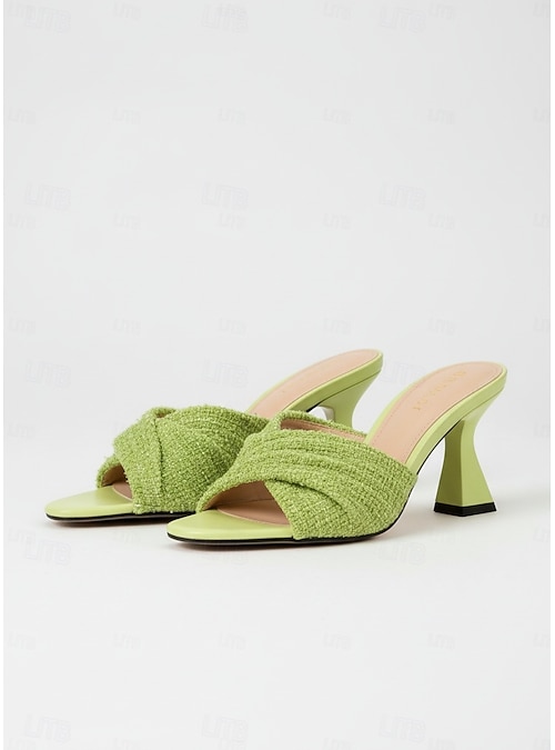 womens green dress sandals Marcella | Valerie Heeled Sandals in Disco | Women's Size 9 | Genuine Italian Leather