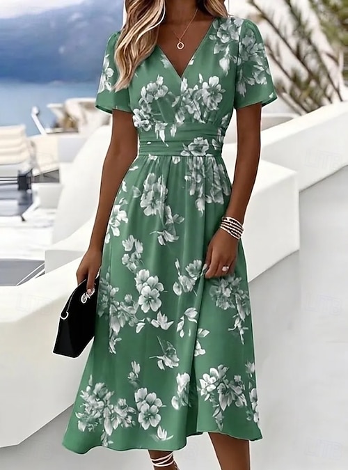 casual spring dresses midi PRETTYGARDEN Spring Casual Dresses for Women Summer Business Work Midi