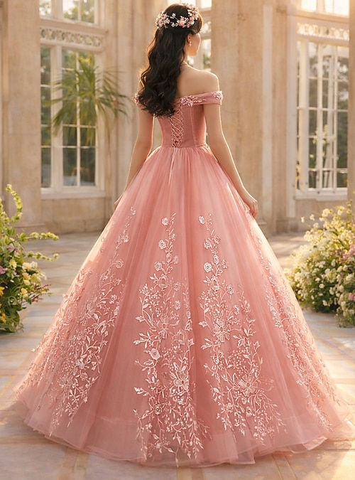 long princess dresses Pink Tulle A-line High Low Princess Long Prom Dresses, Evening Dress, MP746 main image 0