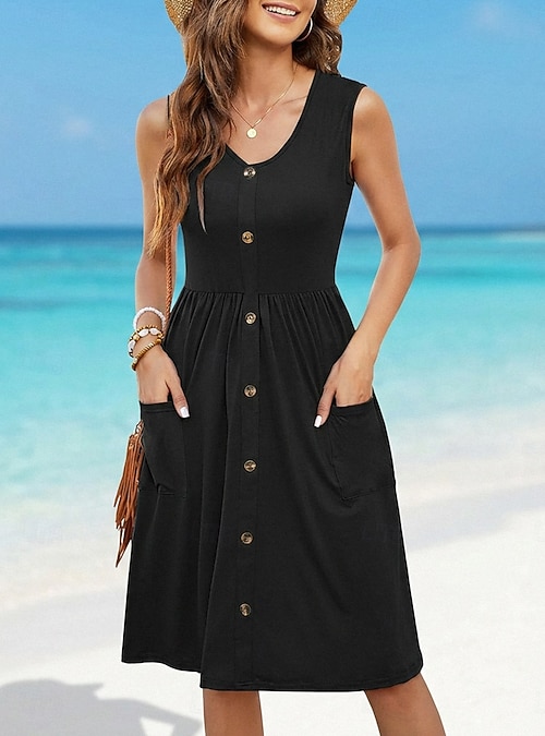 knee length vest dress Levi's Plus Size Vianna Cotton V-Neck Vest Dress