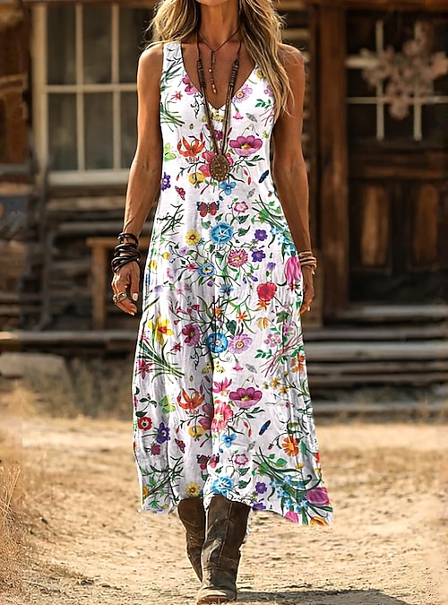 boho retro dress Vintage Polka Dot Boho Wedding Dress