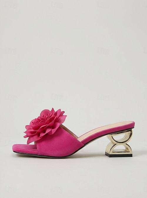 pink floral dress shoes Spring New Pink Silk Floral Pointed Toe High Heel Sandals Womens pink Heels Sandal High Heels Satin Summer Dress Shoes