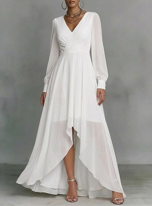 chiffon dress women s slim Women's Embroidered Chiffon Dress M