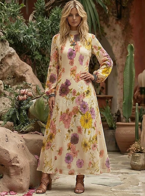 flora print chiffon maxi dress Peach Flora Chiffon Maxi Dress  Ambraee