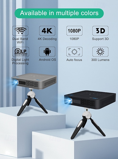 ■ Android搭載 DLP スマートプロジェクター Wi-Fi ホームシアタ 2026年 4K対応スマートDLPプロジェクター、Wi-Fi、Bluetooth、3D