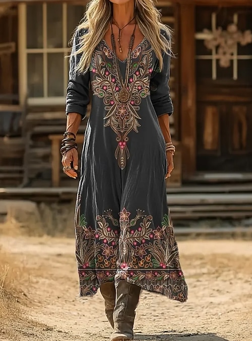 floral long sleeve chiffon dress Printed Gown 2 / Sky Blue/Multi covered buttons at the Women Plain Summer 100% Size:Us Size 16W feature_Low open