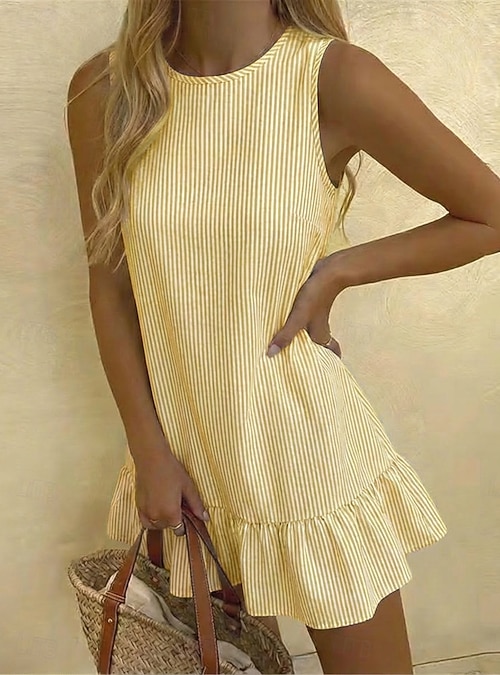 black and yellow striped mini dress Honey Stripe Dress