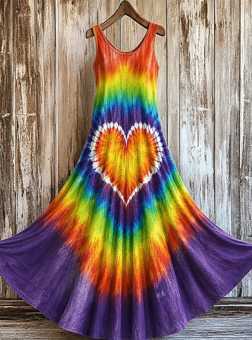 Women's Maxi Dress A Line Dress Casual Regular Fit Ombre Graphic Sleeveless Scoop Neck Orange Summer Spring 2026 - $32.99 Women's Maxi Dress A Line Dress Casual Regular Fit Ombre Graphic Sleeveless Scoop Neck Orange Summer Spring 2026 - $32.99
