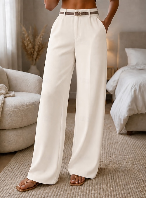 ladies winter white dress slacks Women's Service | Service Dress White (sdw) | Military - Shop Your Navy Exchange our brand focusing on women Women's Wide Leg Dress Pants