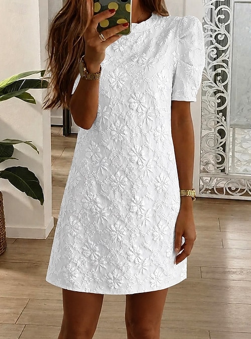 short white lace country dress Bohemian Joliet Country Dress White Boho Western Tiered Tie Back Mini Wedding Guest Cowgirl Crochet Engagement Photoshoot Outfit
