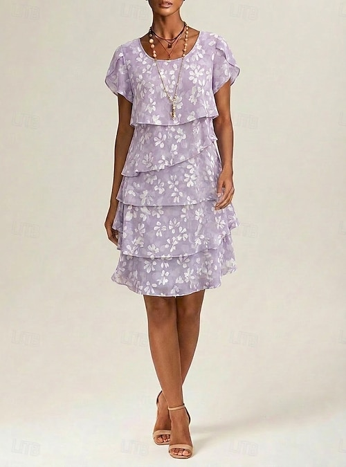 purple short chiffon dress JBXKXYW Dresses For Women 2024 Lady'S Chiffon Dress Casual Long Sleeves  Square Neck Solid Color Sexy Short Dress Womens Dresses Purple,XL