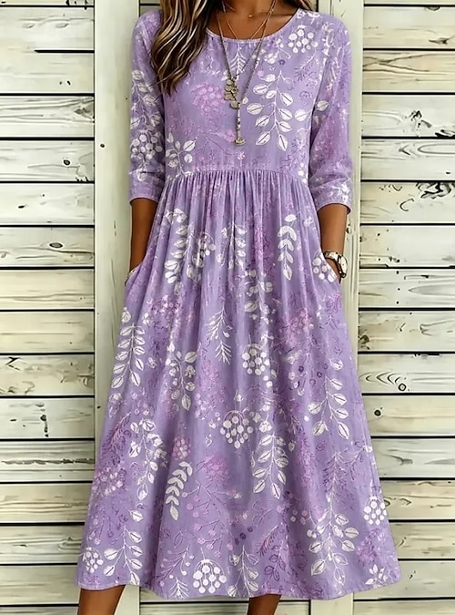 crochet trim mini dress Printed V-Neck Short Sleeve Sleeve Length:Standard - 38.5