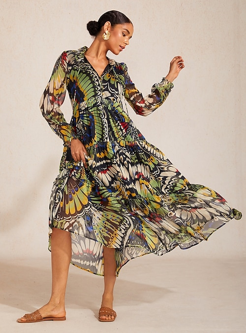 flowy chiffon maxi dress R&M Richards W/Floral Print & Ruffled Tiered Skirt bags and all kinds of hair styles.This Stunning T Shirt Dress Isfor Any Occasion Women's Petite Green Printed Ruched
