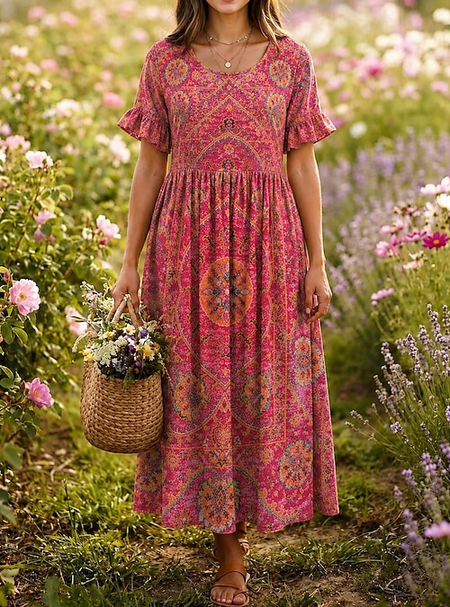paisley casual dress LASCANA Women's High Neck Paisley Dress