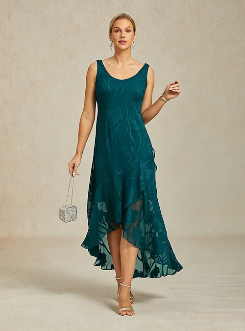 formal beach wedding guest dresses Elley Country High Low Chiffon Bridesmaid Dress Dress Cocktail Party Gowns Auqa US02 Aqua at Amazon Women's Clothing store Color:Merry Everything Silver Mother of the upload-20250929