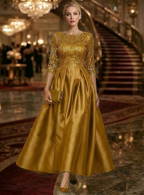 A-Line Ankle Length Beaded Eembroidered Formal Dresses Mother of the Bride Dress Evening Gown Ball Gown Formal Dress Elegant Glittering Sparkle Long Sleeve Crew Neck Wedding Formal Pocket Taffeta 2026 - $171.99 A-Line Ankle Length Beaded Eembroidered Formal Dresses Mother of the Bride Dress Evening Gown Ball Gown Formal Dress Elegant Glittering Sparkle Long Sleeve Crew Neck Wedding Formal Pocket Taffeta 2026 - $171.99