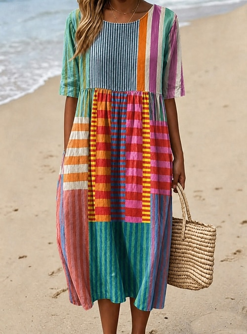 loose fitting sheath dress Women's Midi Dress Sheath Dress T Shirt Dress Tee Dress A Line Dress Summer  Dress Vacation Casual Boho Daily Summer Dress Spring Dress Loose Fit Floral  Graphic Short Sleeve Crew Neck Blue