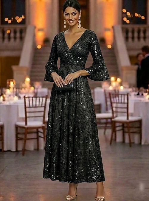 semi formal sparkly dresses Prom Fitted Long Corset Sequin Formal Dress LaDivine S534
