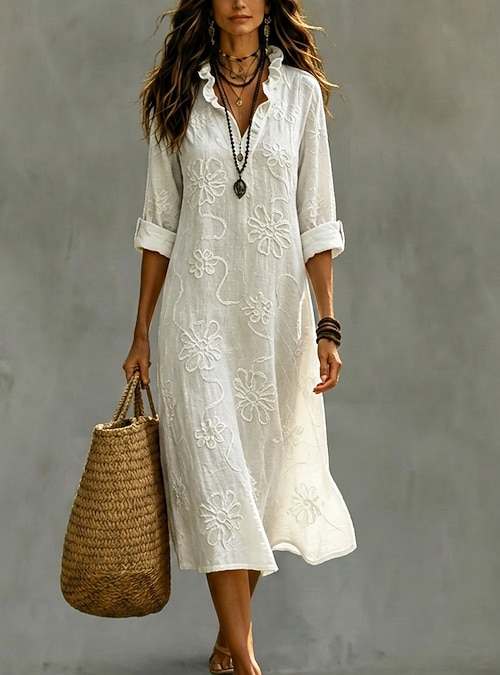 white midi dress beach Lace V Neck Tulle Wedding Dress Destination