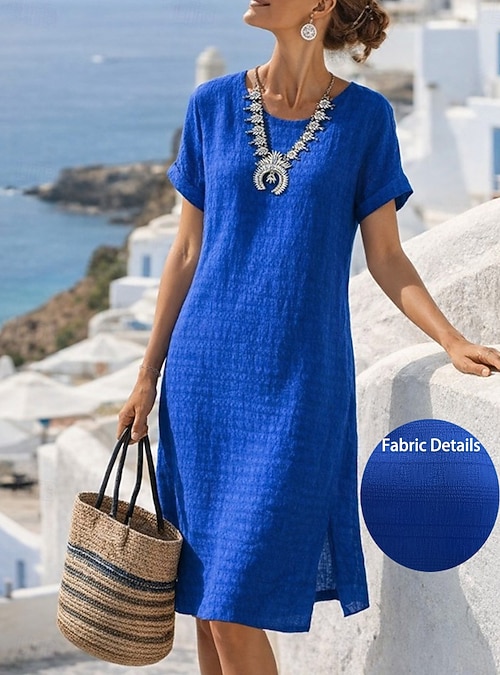 Women's Mini Dress T Shirt Dress Tee Dress Summer Dress Casual Daily Loose Fit Plain Short Sleeve Crew Neck Blue Light Green Dark Pink Red Summer Spring 2026 - $21.99 Women's Mini Dress T Shirt Dress Tee Dress Summer Dress Casual Daily Loose Fit Plain Short Sleeve Crew Neck Blue Light Green Dark Pink Red Summer Spring 2026 - $21.99