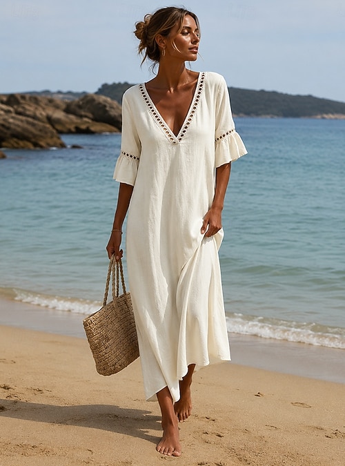 midi wrap wedding guest dress Emerie Stylish Short Sleeves Wrap Midi Wedding Guest Dresses, Plum