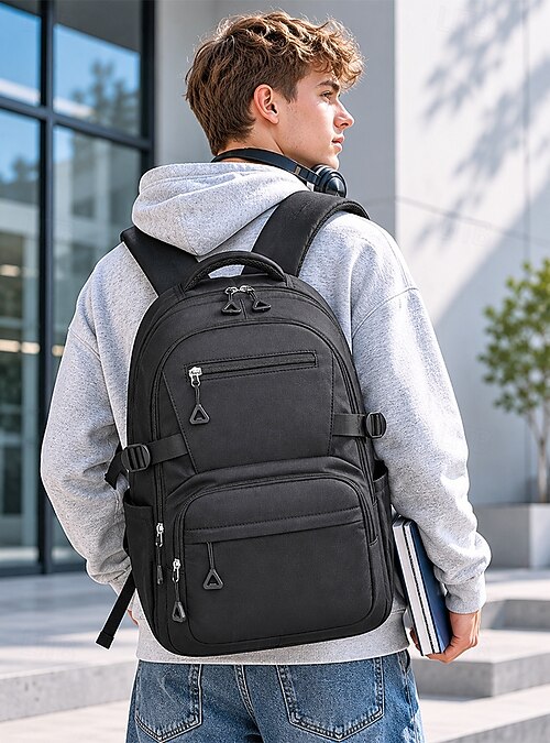 Water-Resistant Nylon Backpack with 14 Laptop Sleeve for School College Commute Large Capacity Nylon Backpack with Ergonomic Straps and  main image 4