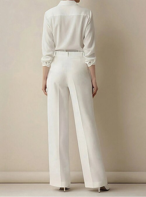 ladies winter white dress slacks Pants High Waist Lafayette 148 New York Wear