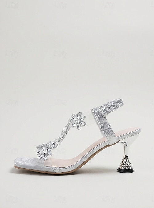 silver rhinestone dress sandals Nina Kids Marysol (Little Kid/Big Kid) Girls Shoes Silver : 6 Big Kid M