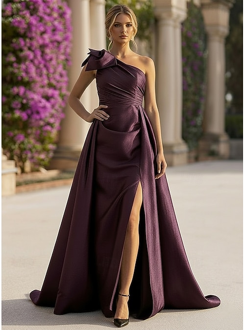 stretch taffeta evening dresses STRETCH GLASS BEADED MOCK NECK GOWN WITH TAFFETA SKIRT Navy 10 / Navy