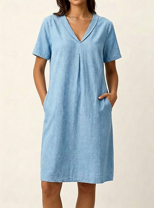 light blue chiffon dress knee length Wedtrend Women Sky Blue Wedding Guest Dress A Line Chiffon Pleated Ruffle  Sleeves Bridesmaid Dress with Slit – WEDTREND