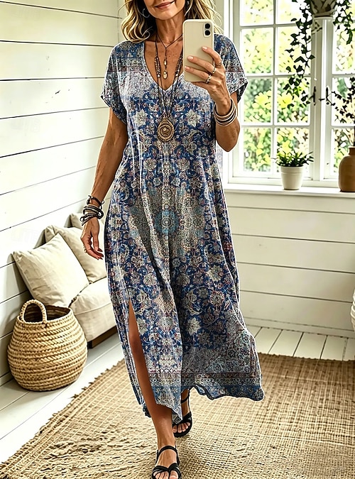 casual loose midi dress chouyatou Women's Summer Striped Midi Long Shirt Dress Casual Loose Short  Sleeve Button Down Dress (X-Small, Black) at Amazon Women's Clothing store
