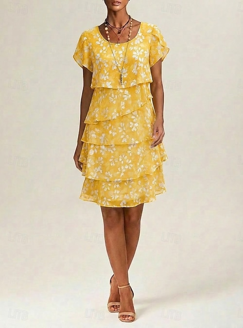 knee length yellow chiffon dress Daffodil Yellow Knee Length Strapless Chiffon Bridesmaid Dress Special Occasion Formal Dress(BM643S) DaisyFormals-Bridesmaid and Formal Dresses in 59+ Colors