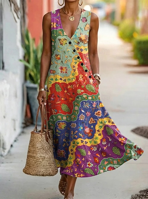 ethnic a line dress Elephants ethnic pattern" A-Line Dress for Sale by elenabdesigns