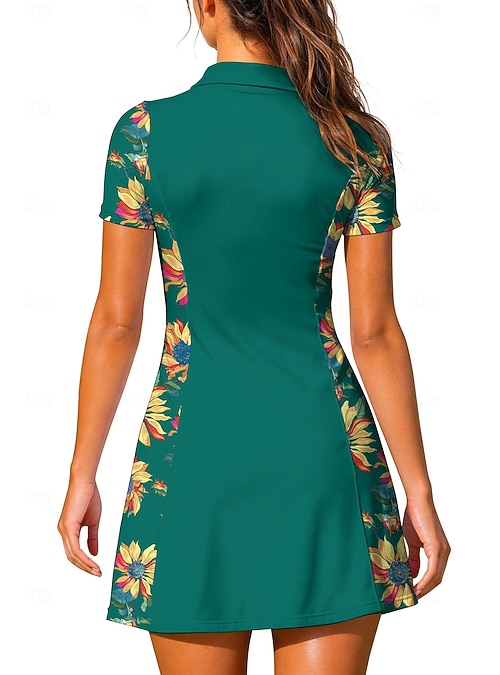 Women's Floral Tennis Dress Sports Dress Short Sleeve Print Breathable Volleyball Tennis Golf Polo Collar Zip Collar Dress Green Tennis Clothing 2026 - CAD $35.99 Women's Floral Tennis Dress Sports Dress Short Sleeve Print Breathable Volleyball Tennis Golf Polo Collar Zip Collar Dress Green Tennis Clothing 2026 - CAD $35.99