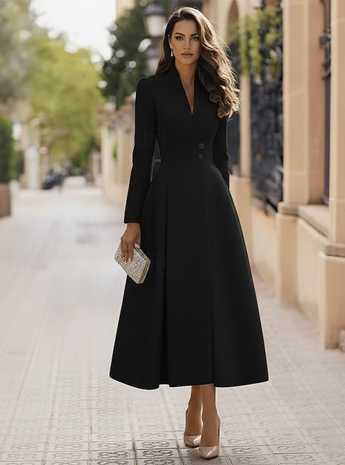 midi tuxedo dress for women Navy Long Sleeve Tuxedo Stretch Midi Dress