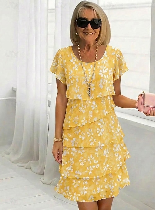 knee length yellow chiffon dress A-Line Sweetheart Knee-Length Yellow Chiffon Bridesmaid Dress Ruched