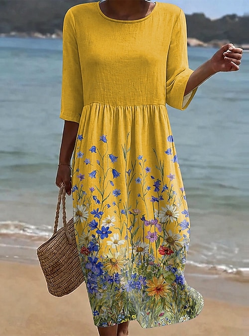 v neck dress for women Women's Modal V Neck Dress