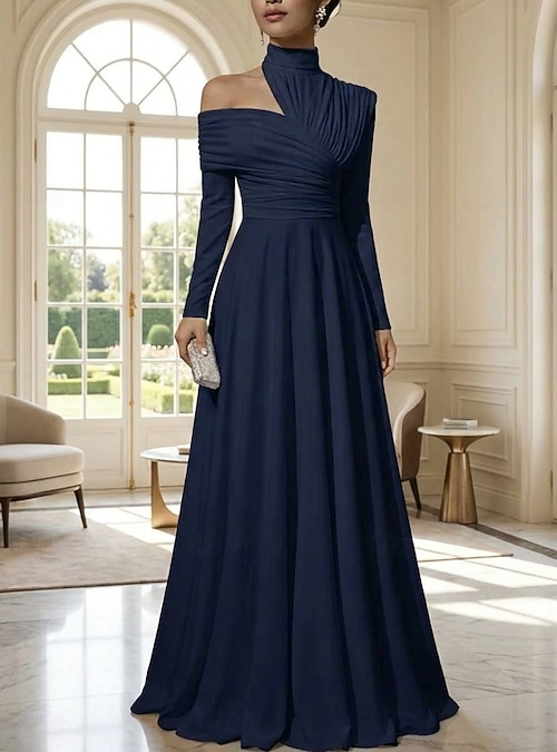 long sleeve empire waist formal dress Classical Floor Length Long Sleeves Empire Waist Chiffon Evening Dress