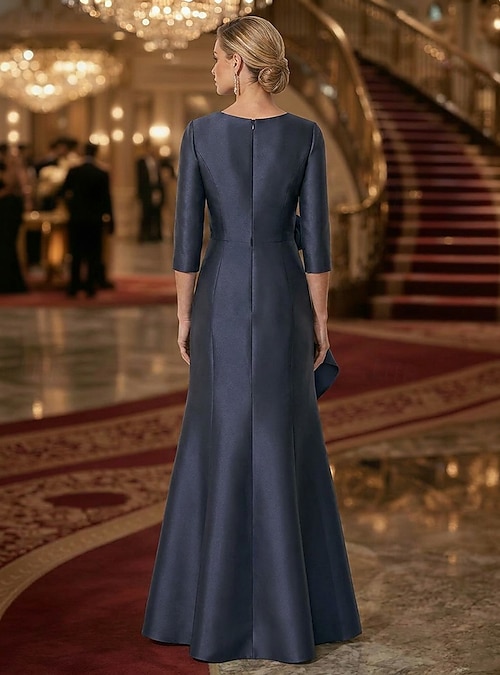 3 4 sleeve empire waist dress Ever-Pretty Plus Size V-Neck Chiffon Empire Waist Formal Evening Gown with Long Sleeves main image 1