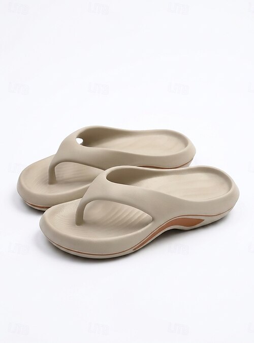 Unisex White EVA Flip Flops - Ultra-Lightweight Thick  display picture 1