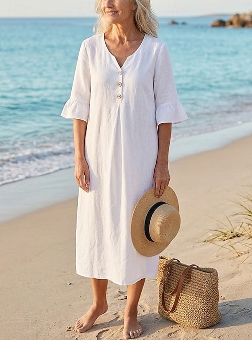 beach party midi dress Shangyan Womens Summer Bohemian Floral Printed Wrap V Neck Beach Party Flowy Ruffle MIDI Dress - Elastic at Waist Dress and Casual Style Skirt price