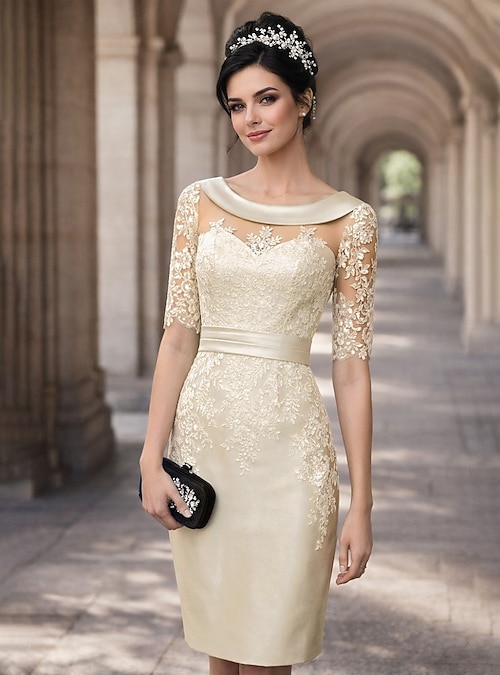 gold mother of the bride dresses short Nox Anabel MF104 Short Mother of the Bride Plus Size Dress