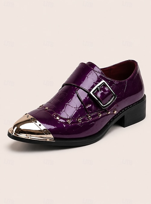 dark purple dress shoes for women Men's Purple Patent Monk Strap Dress Shoes - Pointed-Toe Statement Formal  Shoes - Fashion Gentleman Footwear for Weddings, Banquets, Parties and  Evening Events 2026
