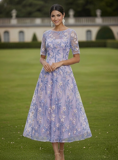 boat neck semi formal dress A-Line Evening Dress | Women Fashion High Low Midi Dresses