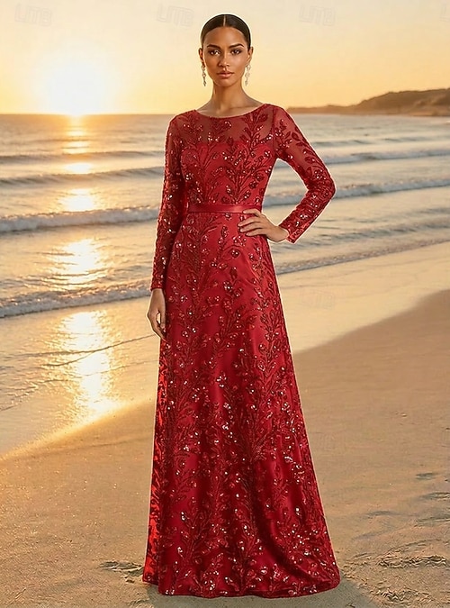 long sleeve formal evening party dress product info and reviews Ladivine CK2141 DRESS 8 / NAVY