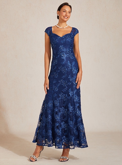 navy blue trumpet dress Bow Cuff Strapless Princess Waist Trumpet Gown