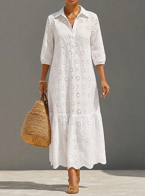 dress classic man Phenom White Shirt – Sleek and Versatile Look perfect for work or nightclub outfit Color:Green White Print Toile Midi Dress